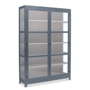 LIVINGOODIES VITRINSKAB CARLINGTON EDGE BL�/GR�BRUN - 145
