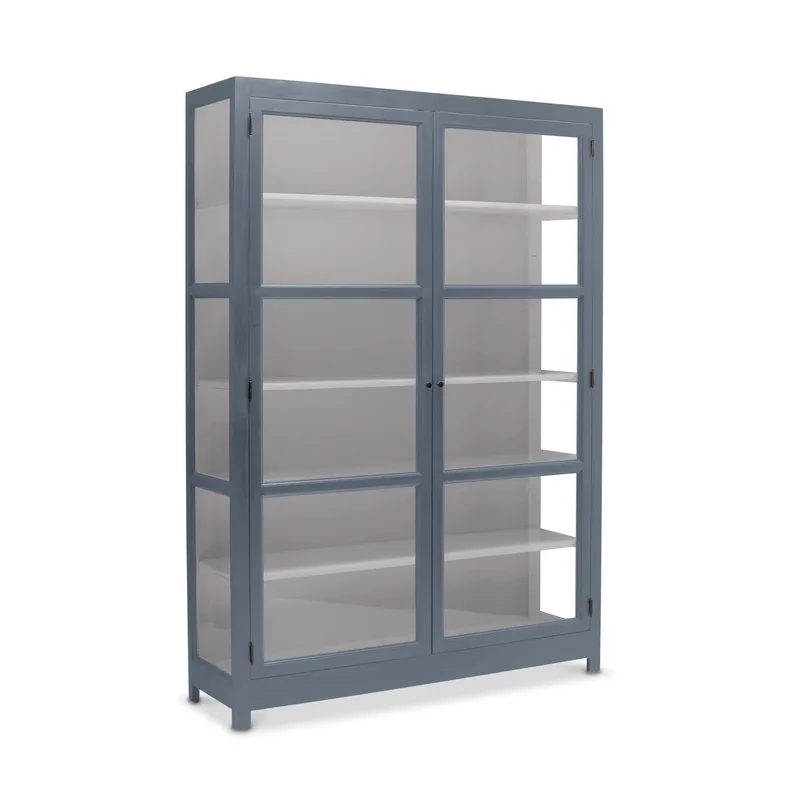 LIVINGOODIES VITRINSKAB CARLINGTON EDGE BL�/GR�BRUN - 145