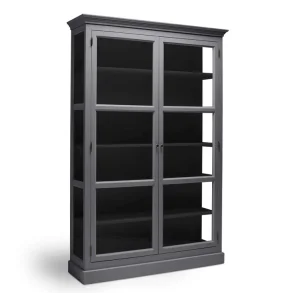 LIVINGOODIES H�J VITRINSKAB CARLINGTON MEDIUM BL�GR�/SORT 120