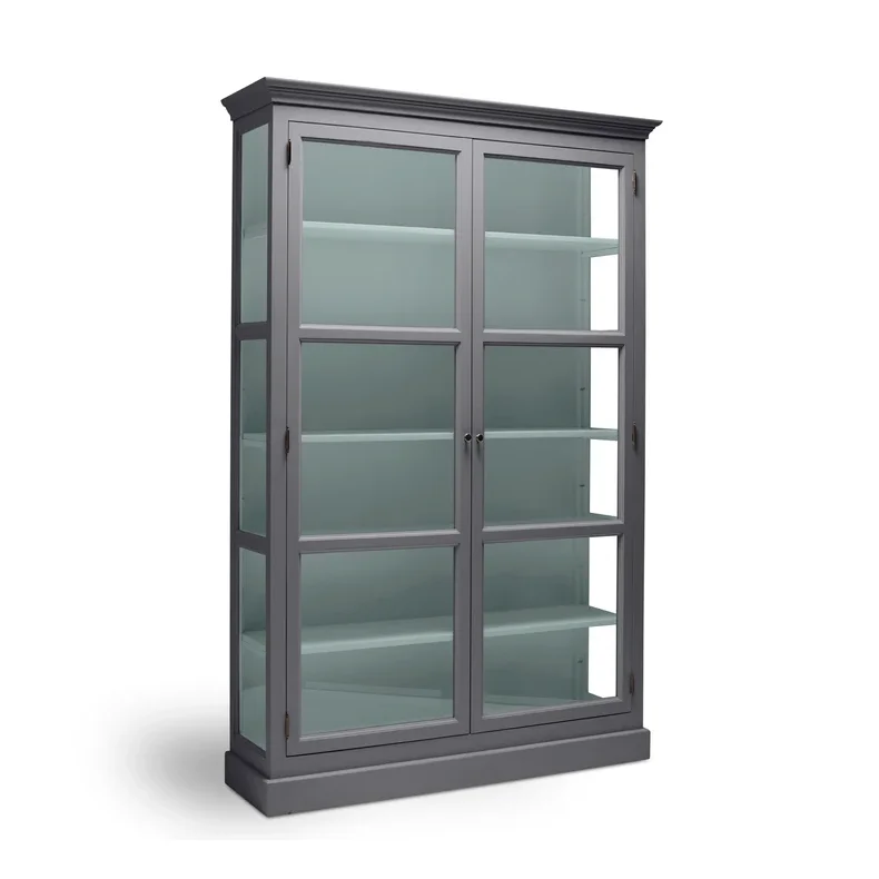 LIVINGOODIES H�J VITRINSKAB CARLINGTON MEDIUM BL�GR�/GR�N 120