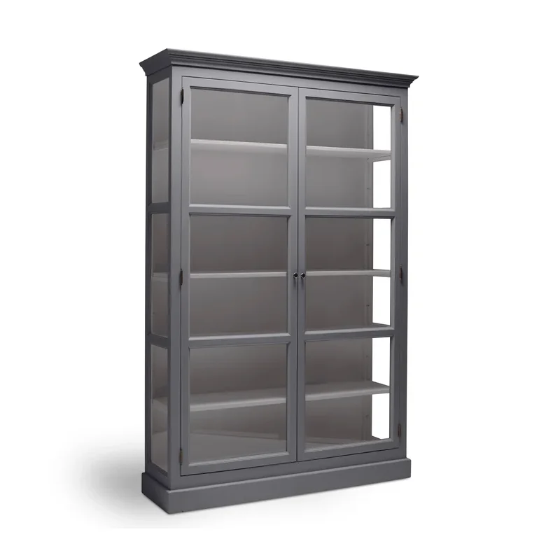 LIVINGOODIES H�J VITRINSKAB CARLINGTON MEDIUM BL�GR�/GR�BRUN 120
