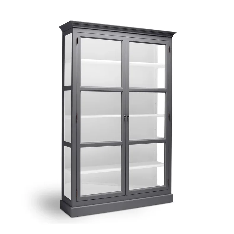 LIVINGOODIES H�J VITRINSKAB CARLINGTON MEDIUM BL�GR�/HVID 120