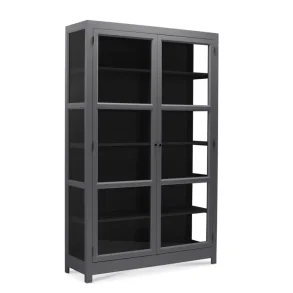 LIVINGOODIES VITRINSKAB CARLINGTON EDGE BL�GR�/SORT - 130