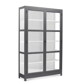 LIVINGOODIES VITRINSKAB CARLINGTON EDGE BL�GR�/HVID - 130