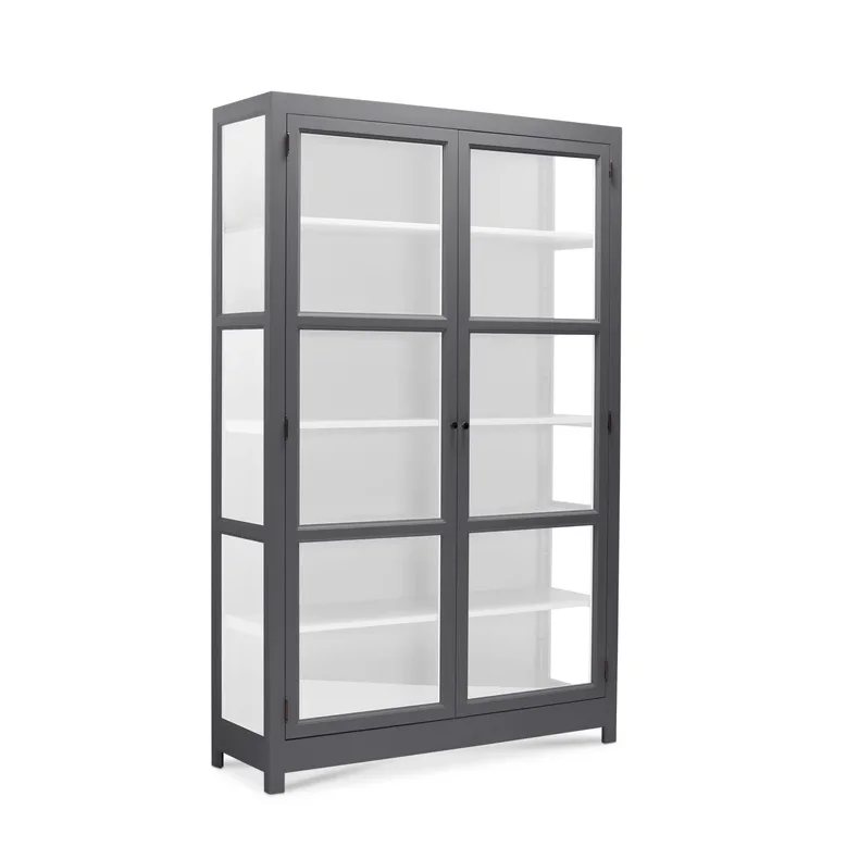LIVINGOODIES VITRINSKAB CARLINGTON EDGE BL�GR�/HVID - 130