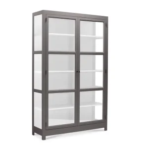 LIVINGOODIES VITRINSKAB CARLINGTON EDGE GR�BRUN/HVID - 130
