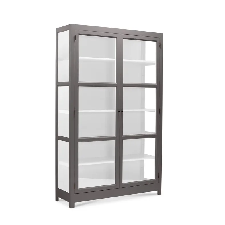 LIVINGOODIES VITRINSKAB CARLINGTON EDGE GR�BRUN/HVID - 130