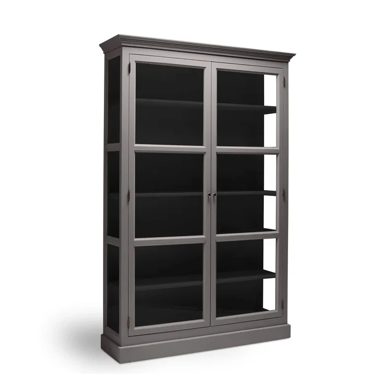 LIVINGOODIES H�J VITRINSKAB CARLINGTON MEDIUM GR�BRUN/SORT - 145