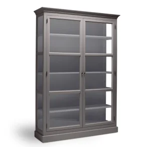 LIVINGOODIES VITRINSKAB CARLINGTON STOR GR�BRUN/BL�GR� - 145