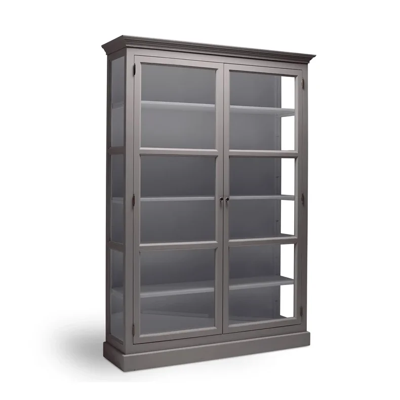 LIVINGOODIES VITRINSKAB CARLINGTON STOR GR�BRUN/BL�GR� - 145