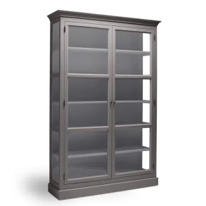 LIVINGOODIES H�J VITRINSKAB CARLINGTON MEDIUM GR�BRUN/BL�GR� - 120