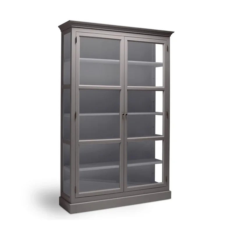 LIVINGOODIES H�J VITRINSKAB CARLINGTON MEDIUM GR�BRUN/BL�GR� - 120