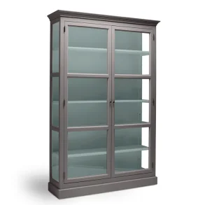 LIVINGOODIES H�J VITRINSKAB CARLINGTON MEDIUM GR�BRUN/GR�N - 120