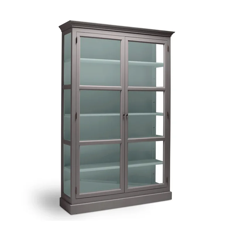 LIVINGOODIES H�J VITRINSKAB CARLINGTON MEDIUM GR�BRUN/GR�N - 120