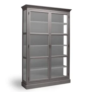 LIVINGOODIES H�J VITRINSKAB CARLINGTON MEDIUM GR�BRUN/GR�- 120