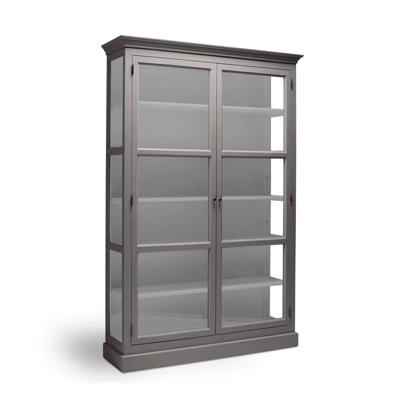 LIVINGOODIES H�J VITRINSKAB CARLINGTON MEDIUM GR�BRUN/LYSEGR� - 120