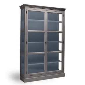 LIVINGOODIES H�J VITRINSKAB CARLINGTON MEDIUM GR�BRUN/BL� - 120