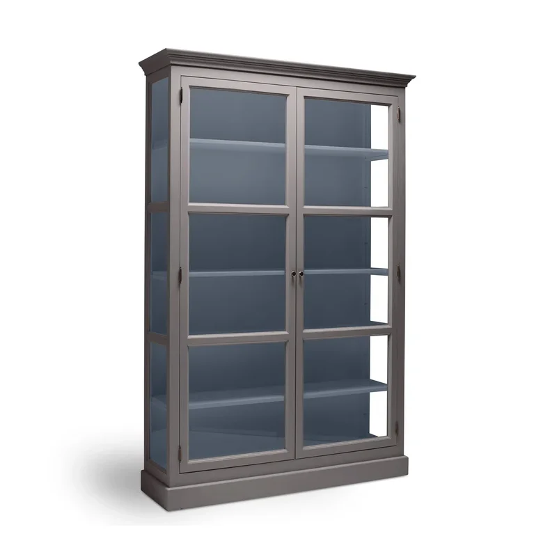 LIVINGOODIES H�J VITRINSKAB CARLINGTON MEDIUM GR�BRUN/BL� - 120