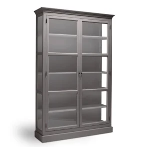 LIVINGOODIES H�J VITRINSKAB CARLINGTON MEDIUM GR�BRUN/GR�BRUN - 120