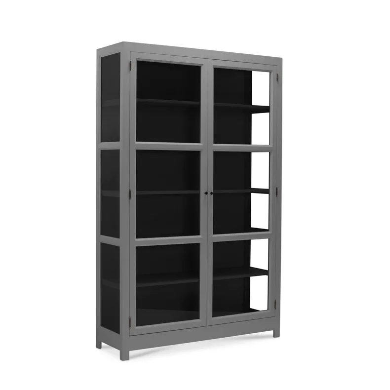 LIVINGOODIES VITRINSKAB CARLINGTON MELLEM GR�/SORT - 100