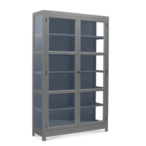LIVINGOODIES VITRINSKAB CARLINGTON MELLEM GR�/BL� - 100