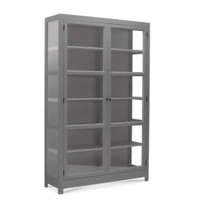LIVINGOODIES VITRINSKAB CARLINGTON MELLEM GR�/GR�BRUN - 100
