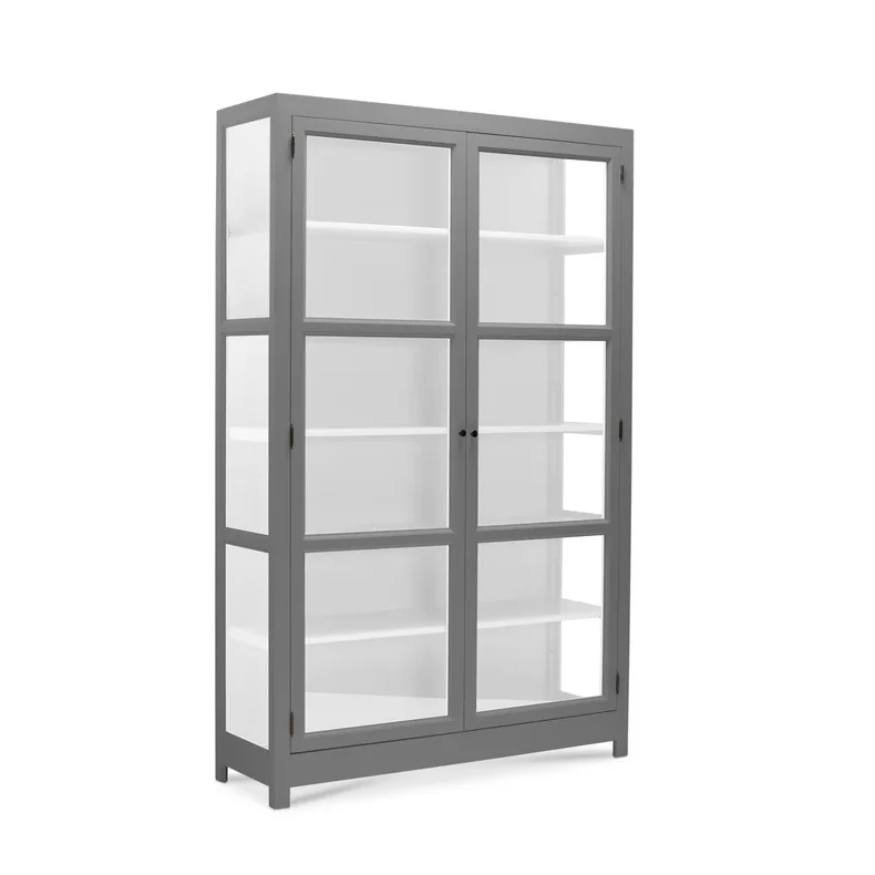 LIVINGOODIES VITRINSKAB CARLINGTON MELLEM GR�/HVID - 100