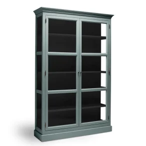 LIVINGOODIES H�J VITRINSKAB CARLINGTON MEDIUM GR�N/SORT - 120