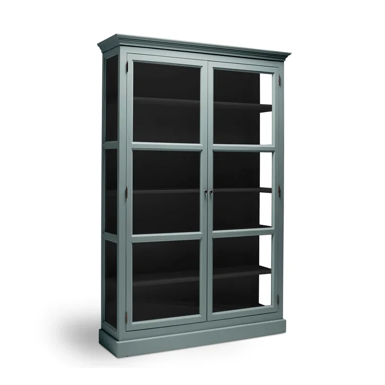 LIVINGOODIES H�J VITRINSKAB CARLINGTON MEDIUM GR�N/SORT - 120
