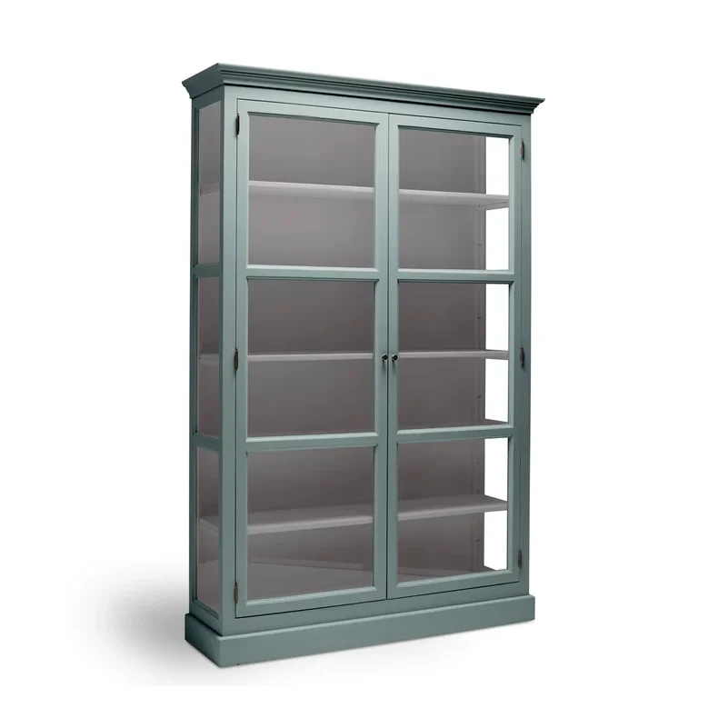 LIVINGOODIES H�J VITRINSKAB CARLINGTON MEDIUM GR�N/GR�BRUN - 120