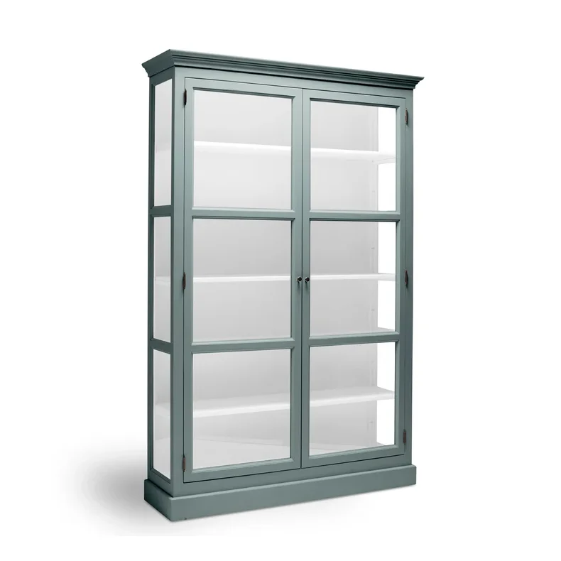 LIVINGOODIES H�J VITRINSKAB CARLINGTON MEDIUM GR�N/HVID- 120