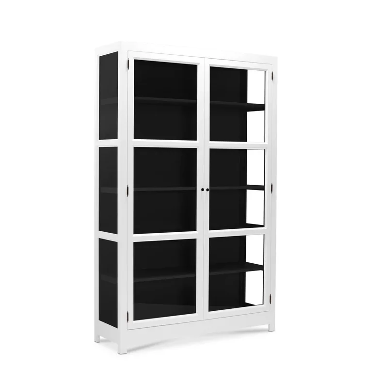 LIVINGOODIES VITRINSKAB CARLINGTON MELLEM HVID/SORT - 100