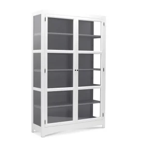 LIVINGOODIES VITRINSKAB CARLINGTON MELLEM HVID/BL�GR� - 100