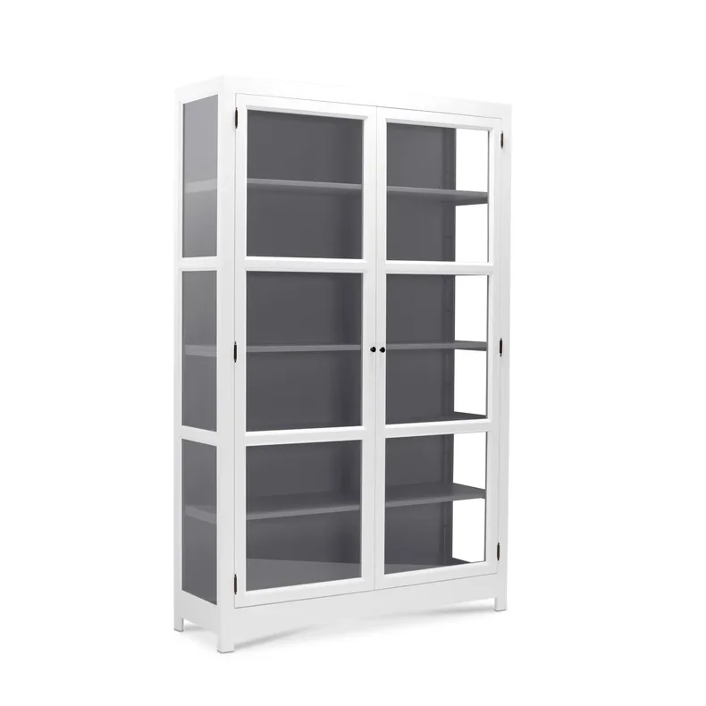 LIVINGOODIES VITRINSKAB CARLINGTON MELLEM HVID/BL�GR� - 100