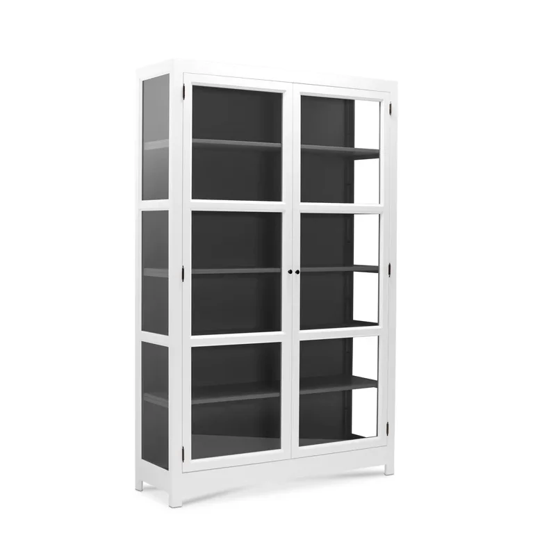 LIVINGOODIES VITRINSKAB CARLINGTON MELLEM HVID/M�RKEGR� - 100