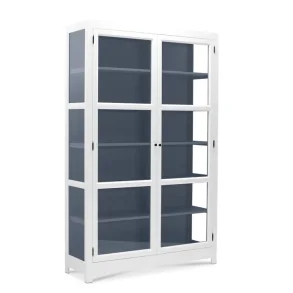 LIVINGOODIES VITRINSKAB CARLINGTON MELLEM HVID/BL� - 100