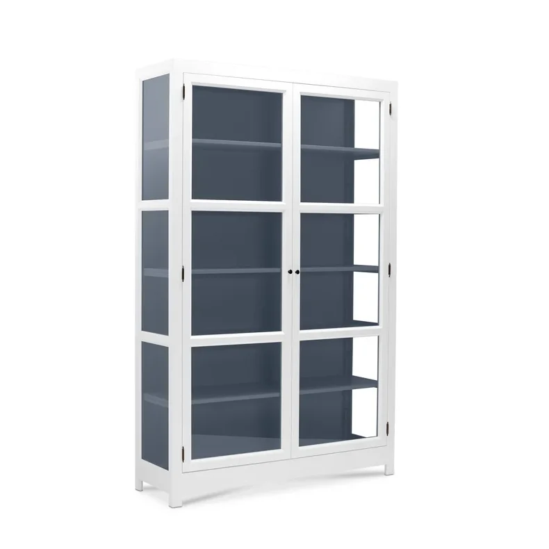LIVINGOODIES VITRINSKAB CARLINGTON MELLEM HVID/BL� - 100