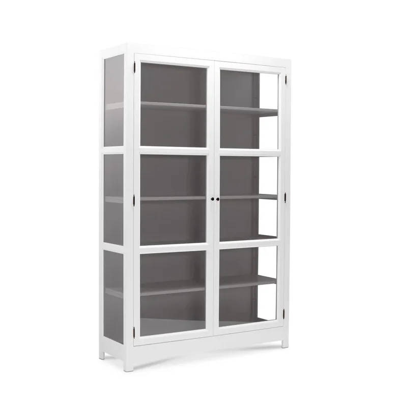 LIVINGOODIES VITRINSKAB CARLINGTON MELLEM HVID/GR�BRUN - 100