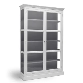 LIVINGOODIES H�J VITRINSKAB CARLINGTON MEDIUM HVID/BL�GR� - 120