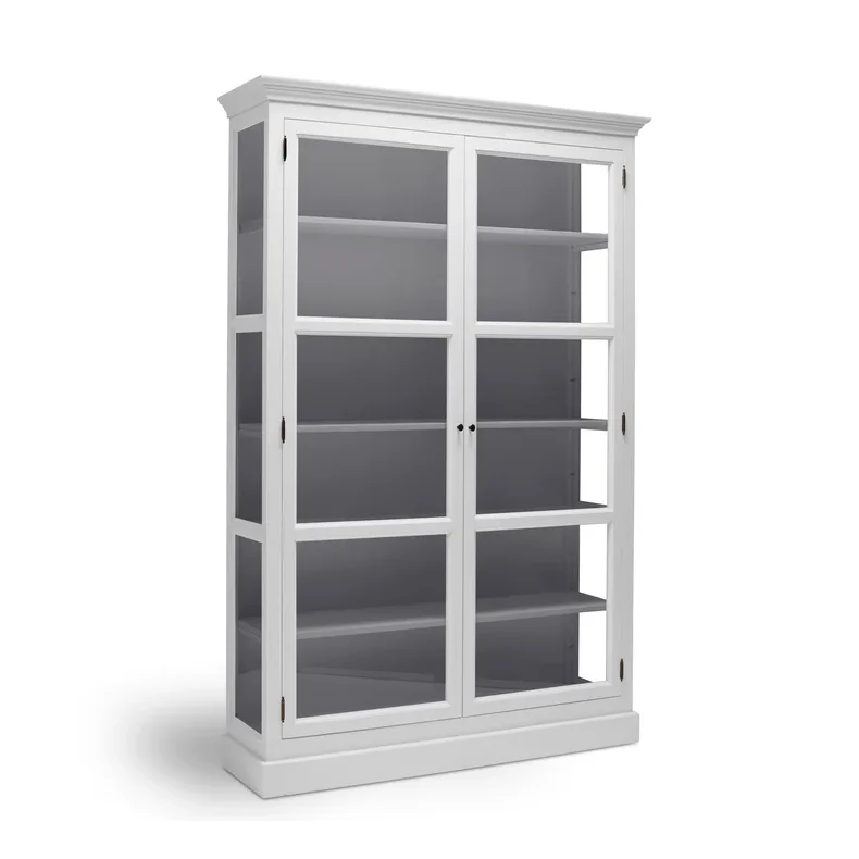 LIVINGOODIES H�J VITRINSKAB CARLINGTON MEDIUM HVID/BL�GR� - 120