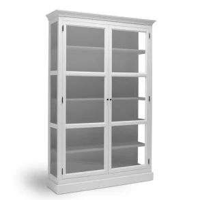 LIVINGOODIES H�J VITRINSKAB CARLINGTON MEDIUM HVID/GR� - 120