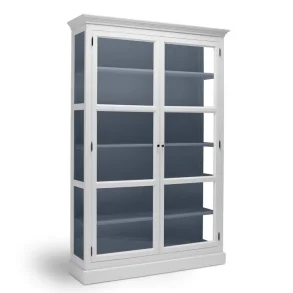 LIVINGOODIES H�J VITRINSKAB CARLINGTON MEDIUM HVID/BL� - 120
