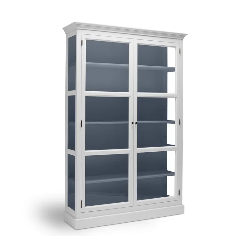 LIVINGOODIES H�J VITRINSKAB CARLINGTON MEDIUM HVID/BL� - 120