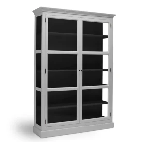 LIVINGOODIES H�J VITRINSKAB CARLINGTON STOR LYSEGR�/SORT - 145
