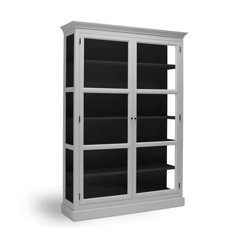 LIVINGOODIES H�J VITRINSKAB CARLINGTON STOR LYSEGR�/SORT - 145