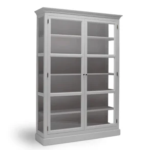 LIVINGOODIES H�J VITRINSKAB CARLINGTON STOR LYSEGR�/GR�BRUN - 145