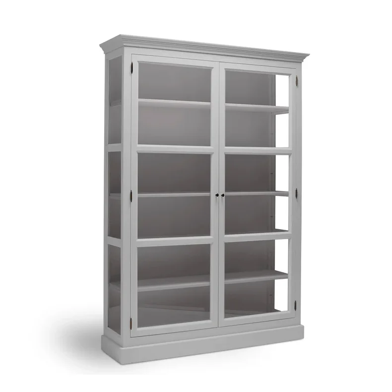 LIVINGOODIES H�J VITRINSKAB CARLINGTON STOR LYSEGR�/GR�BRUN - 145