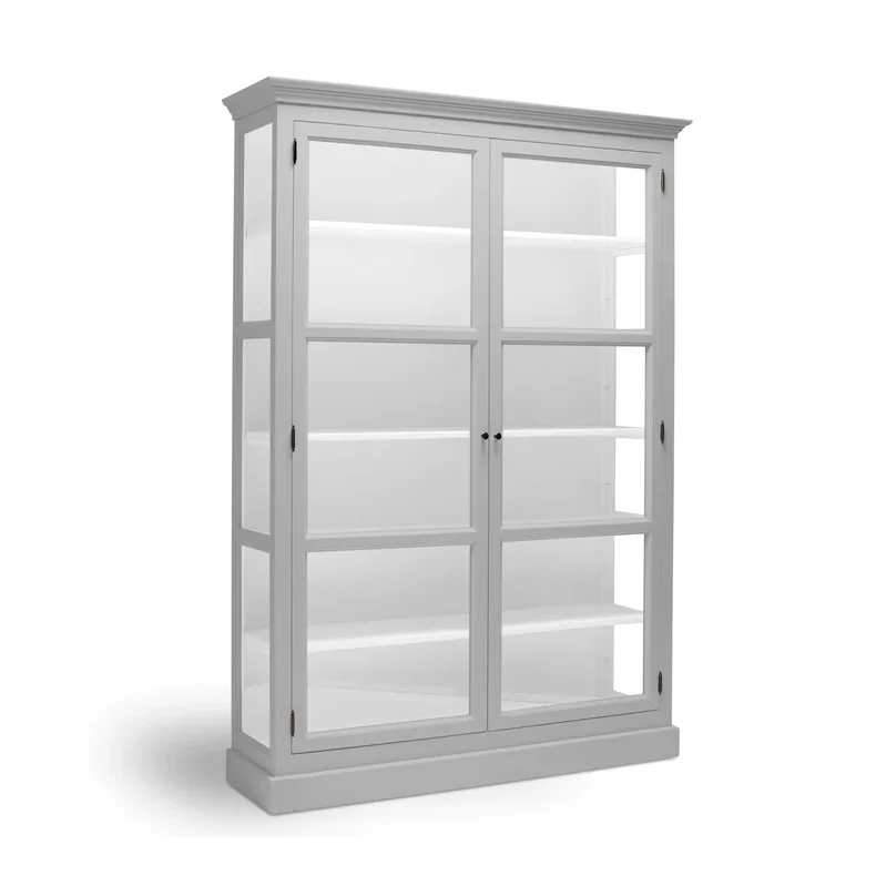 LIVINGOODIES H�J VITRINSKAB CARLINGTON STOR LYSEGR�/HVID - 145