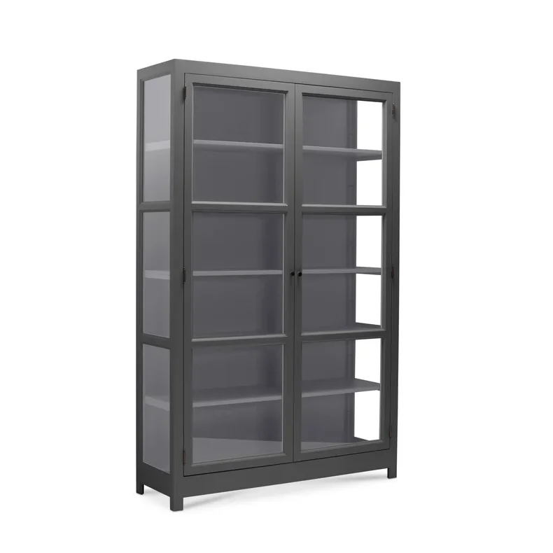 LIVINGOODIES VITRINSKAB CARLINGTON MELLEM M�RKEGR�/BL�GR� - 100