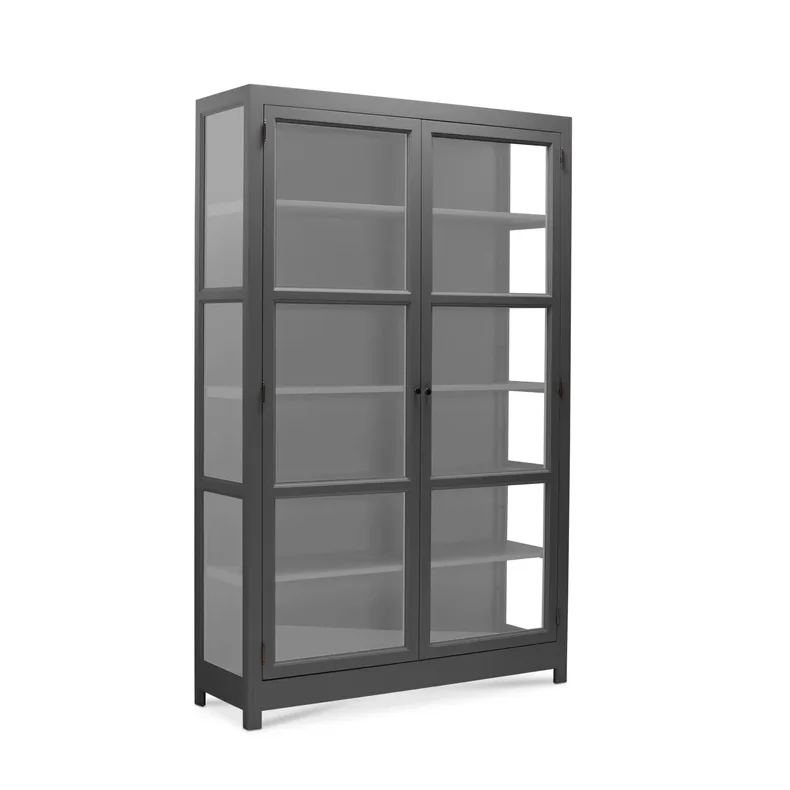 LIVINGOODIES VITRINSKAB CARLINGTON MELLEM M�RKEGR�/HVID - 100